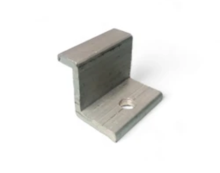 Solar panel end clamp securing terminal panels